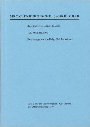 Mecklenburgische Jahrbücher - 109. Jahrgang, 1993